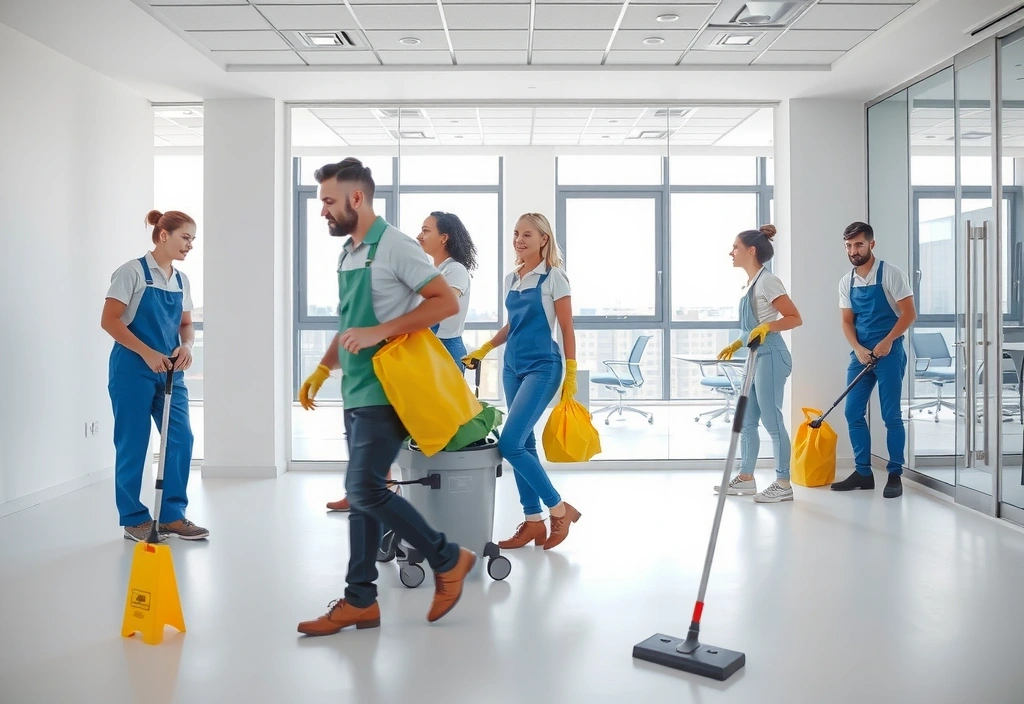 Professional cleaning team in action at Neatcraft Cleaning Services