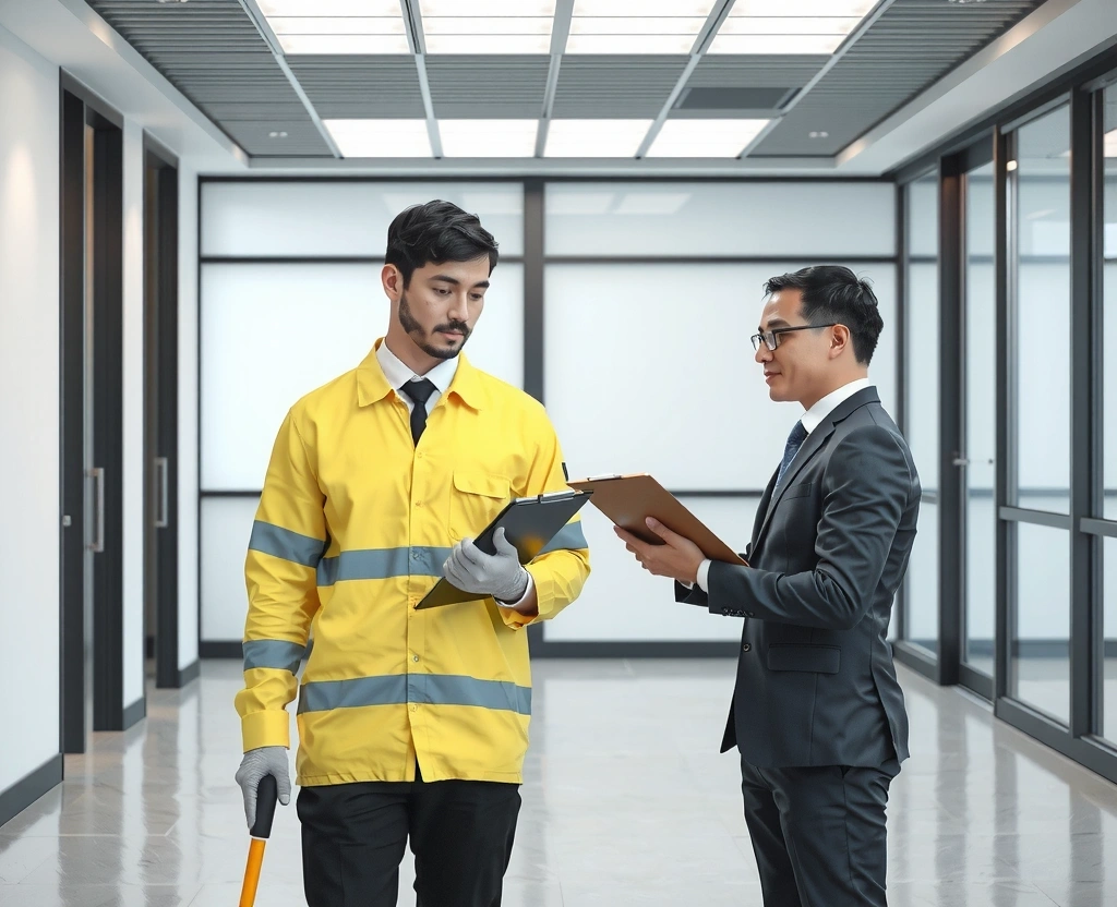 Quality control process at Neatcraft Cleaning Services showing inspection checklist